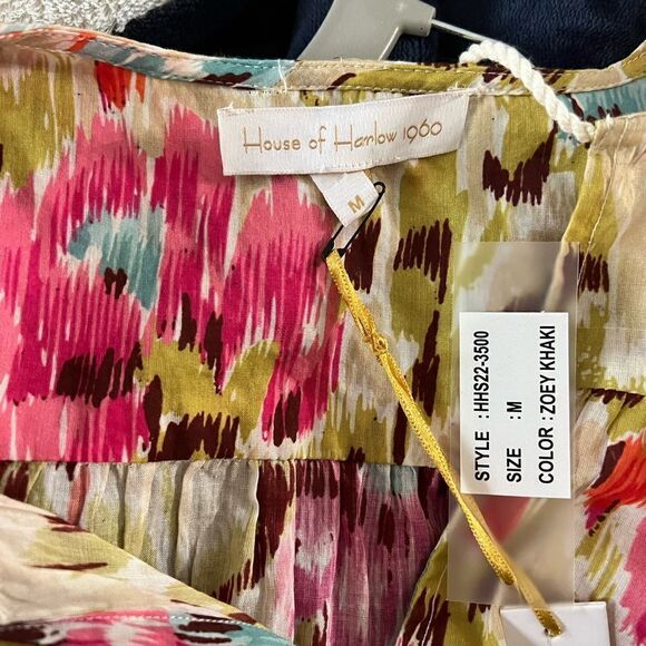 House of Harlow 1960 Revolve Ruffle Peasant Fop Khaki NWT XS - Picture 13 of 15